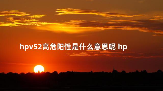 hpv52高危阳性是什么意思呢 hpv58高危阳性是什么意思